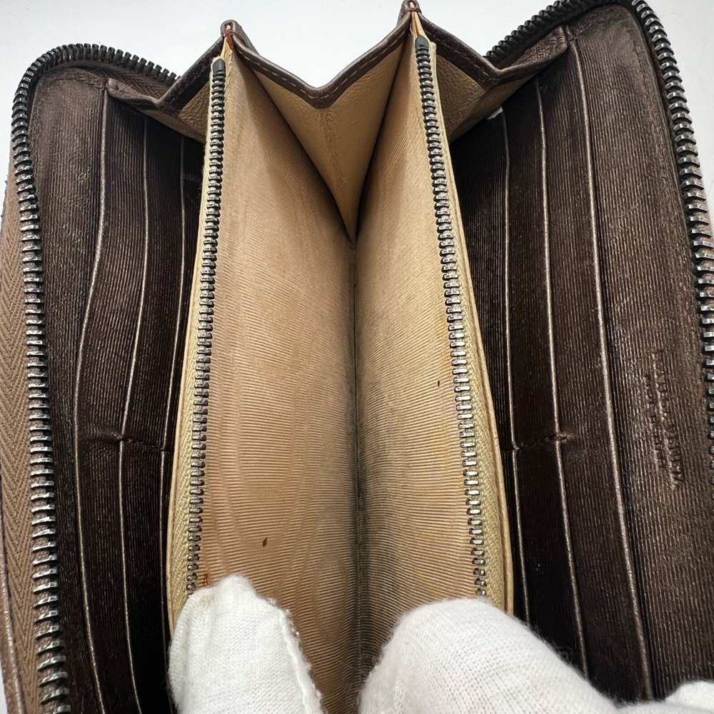 GUC Bottega Veneta Brushed Gold Intrecciato Zip Wallet - Picture 3 of 9